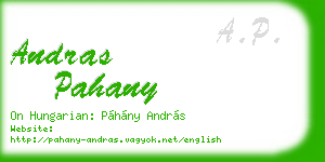 andras pahany business card