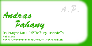 andras pahany business card